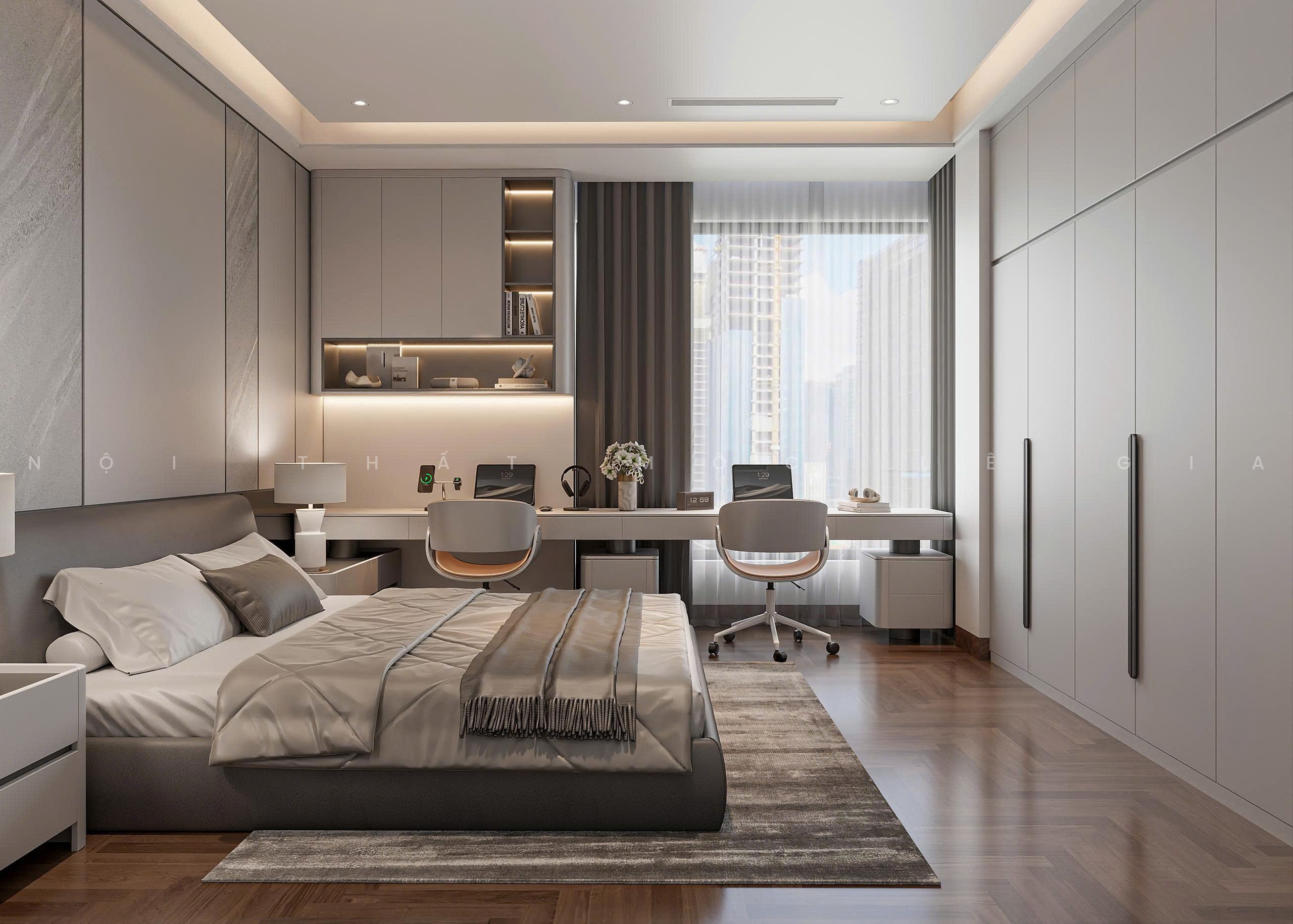 Mộc Lê Gia thiết kế phòng ngủ gỗ công nghiệp