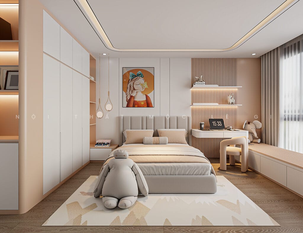 Mộc Lê Gia thiết kế phòng ngủ gỗ công nghiệp