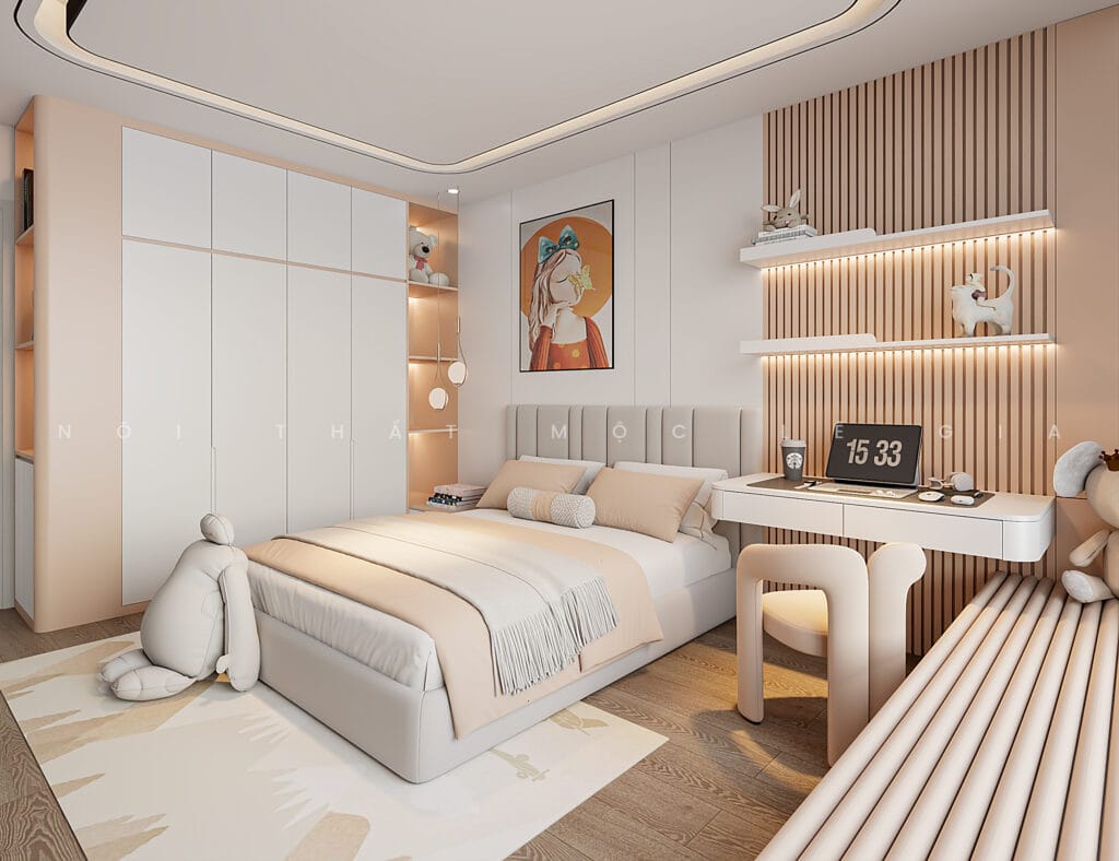 Mộc Lê Gia thiết kế phòng ngủ gỗ công nghiệp