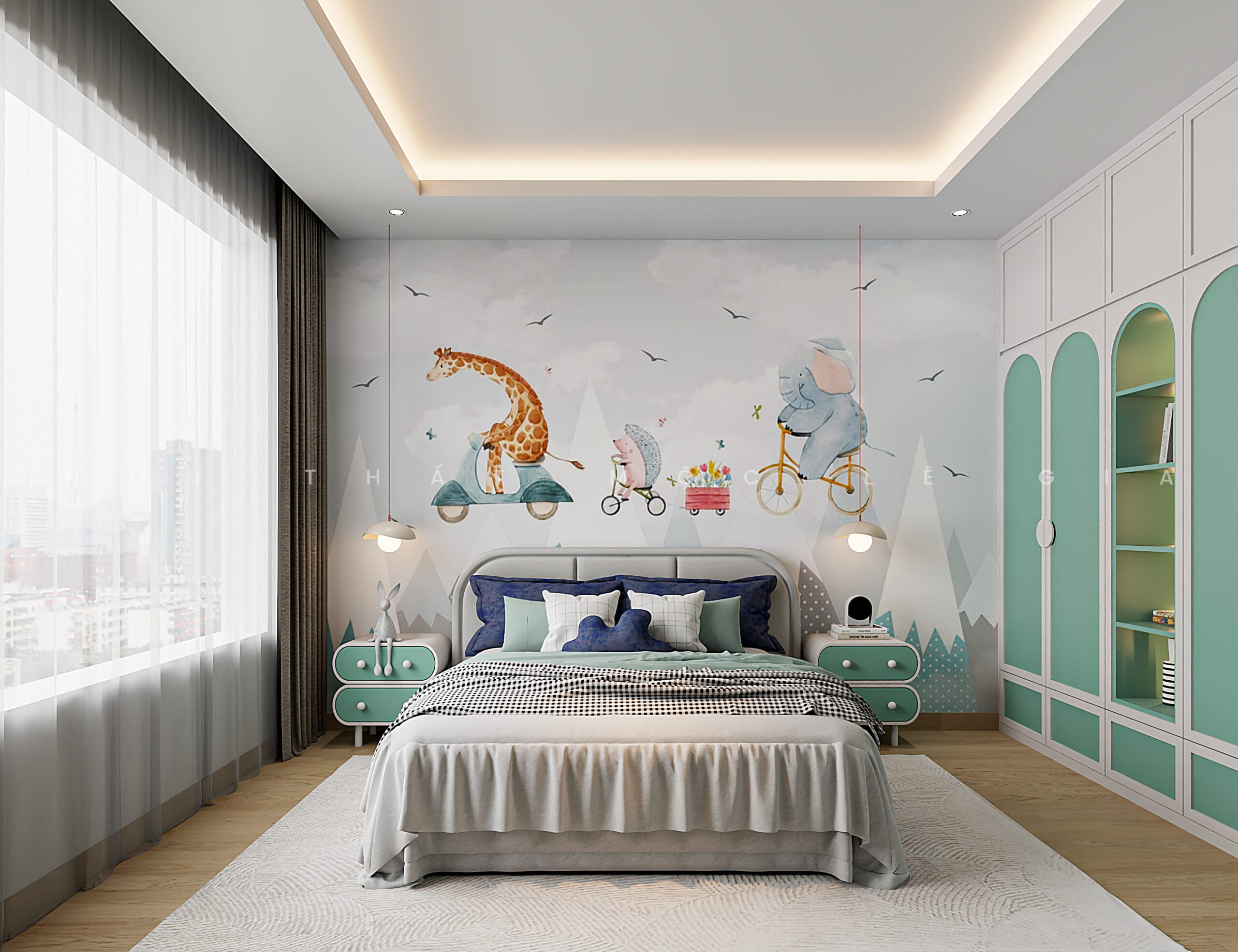 Mộc Lê Gia thiết kế phòng ngủ gỗ công nghiệp