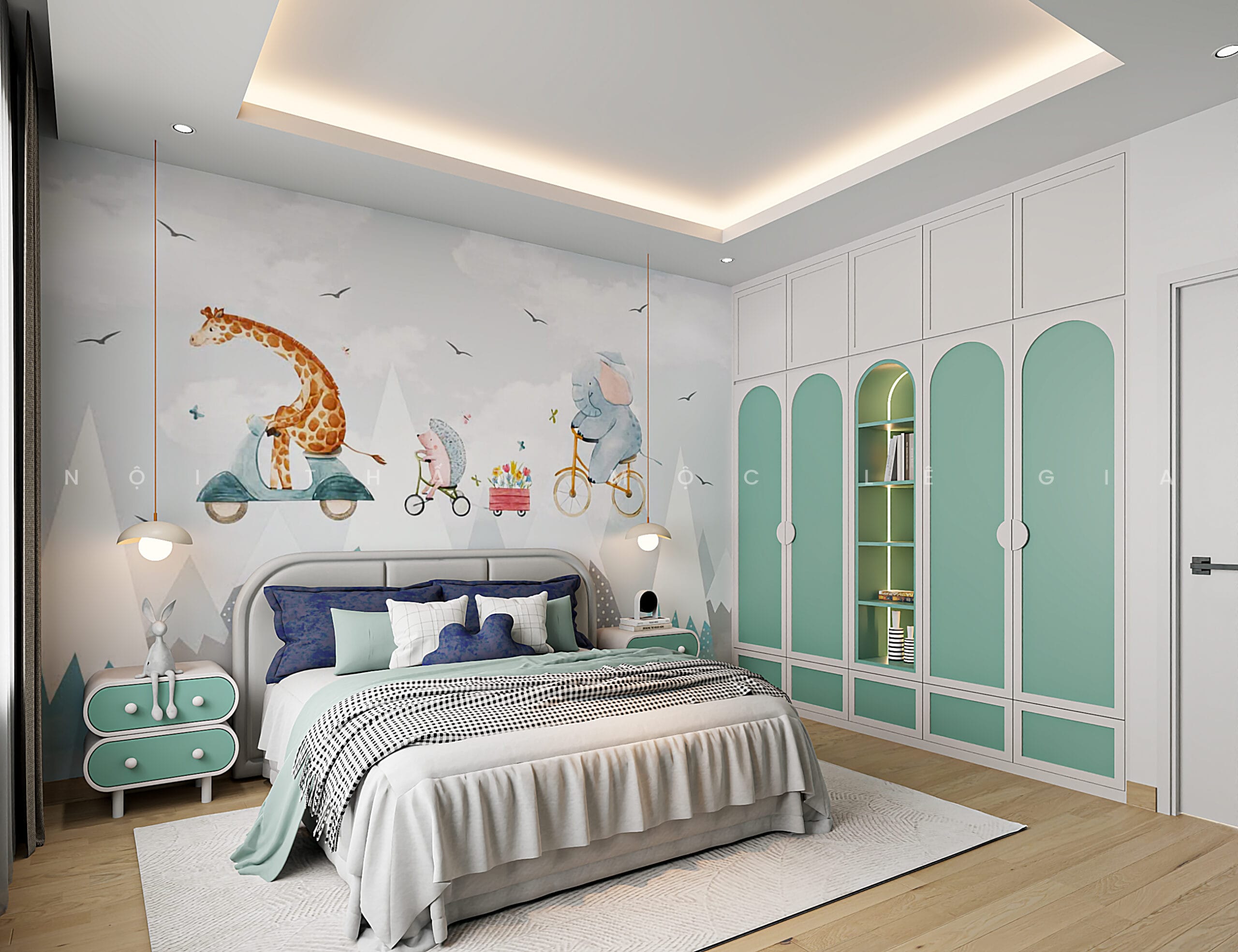 Mộc Lê Gia thiết kế phòng ngủ gỗ công nghiệp