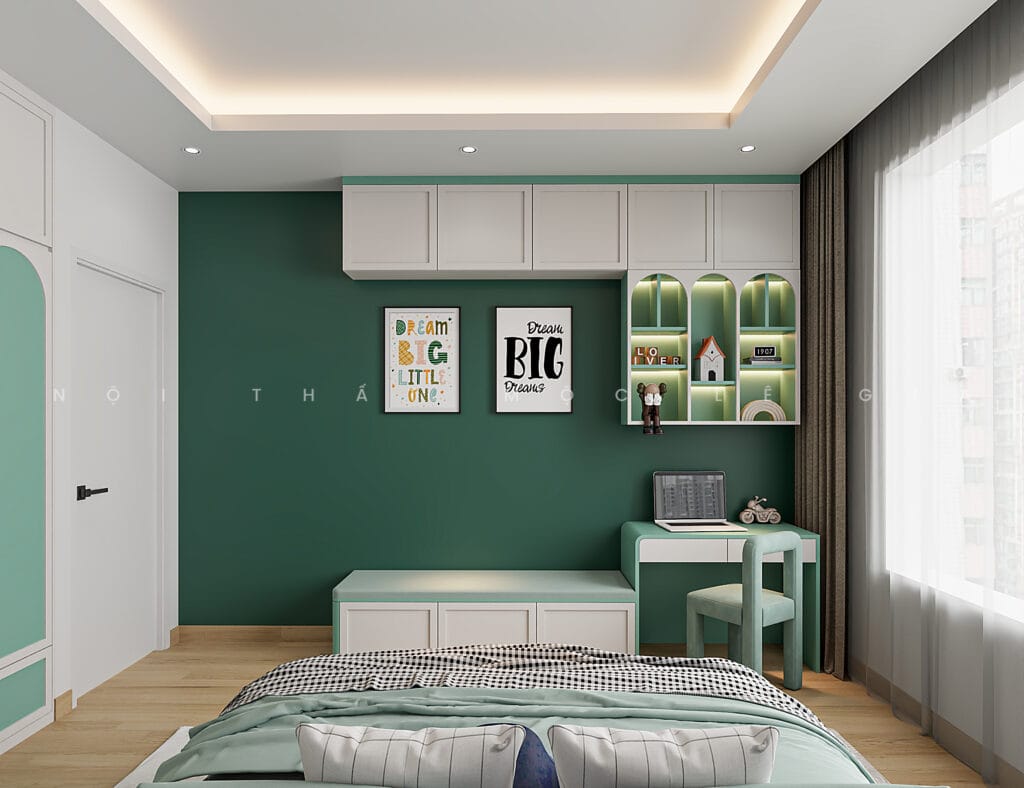 Mộc Lê Gia thiết kế phòng ngủ gỗ công nghiệp