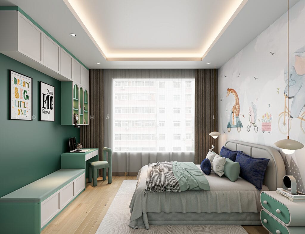 Mộc Lê Gia thiết kế phòng ngủ gỗ công nghiệp