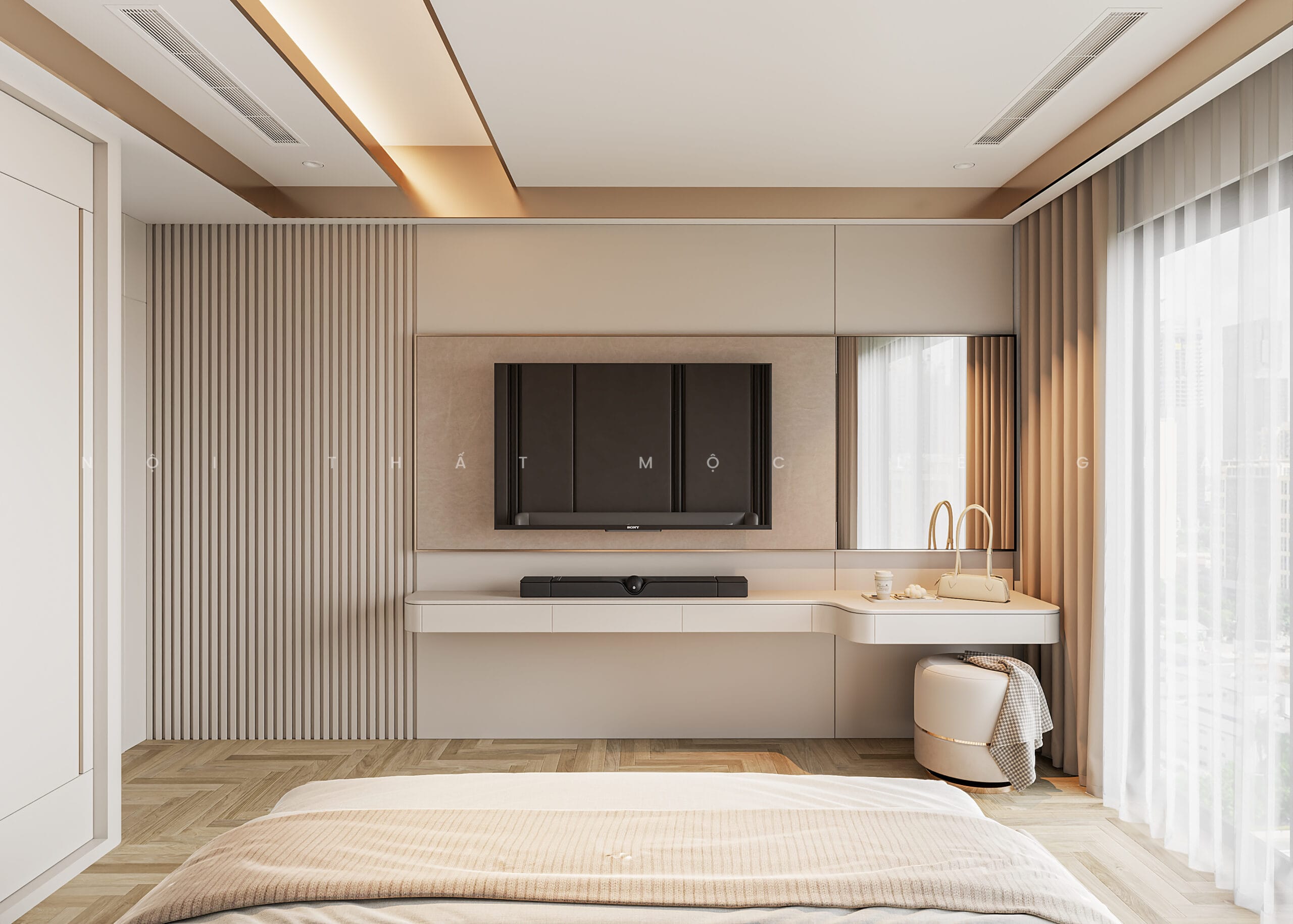 Mộc Lê Gia thiết kế phòng ngủ gỗ công nghiệp