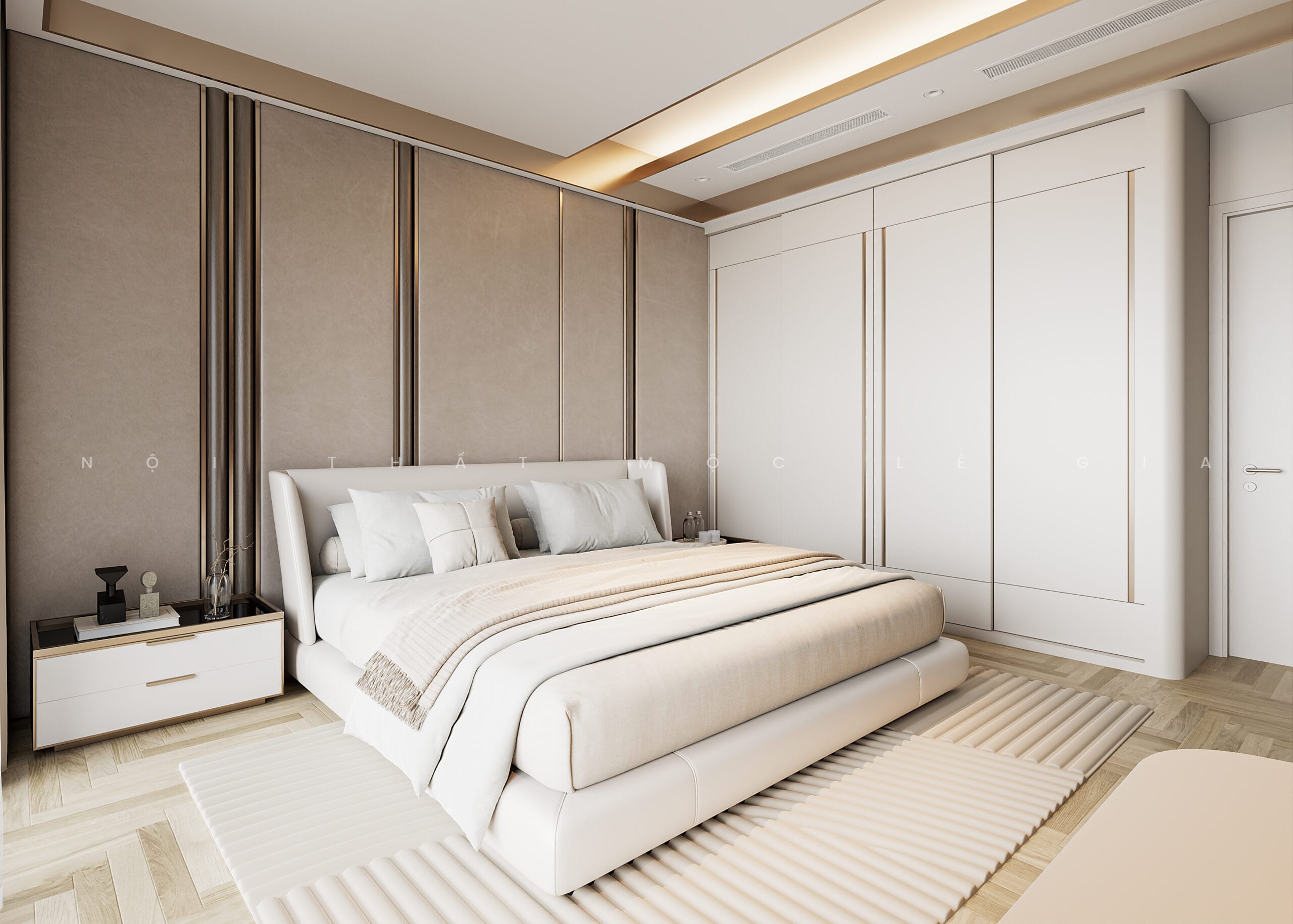 Mộc Lê Gia thiết kế phòng ngủ gỗ công nghiệp