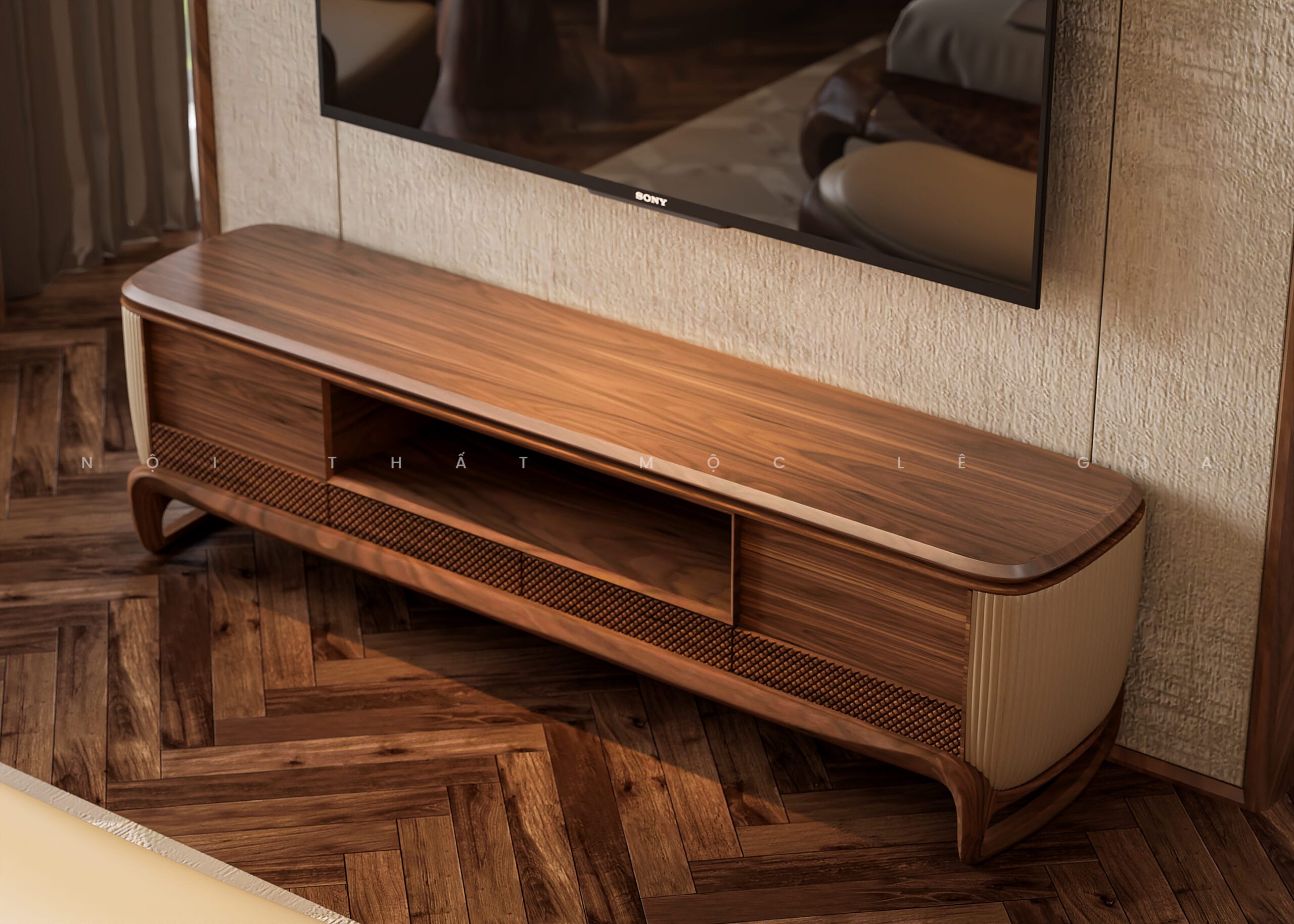 Mộc Lê Gia thiết kế phòng ngủ gỗ óc chó