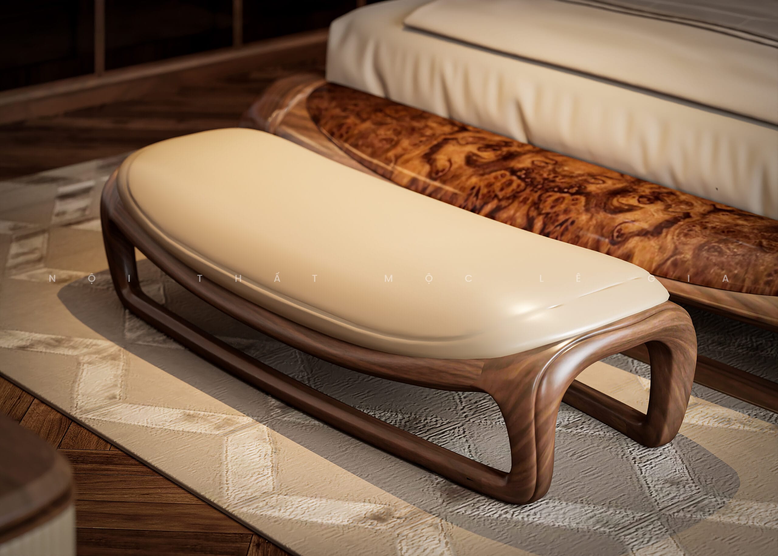 Mộc Lê Gia thiết kế phòng ngủ gỗ óc chó