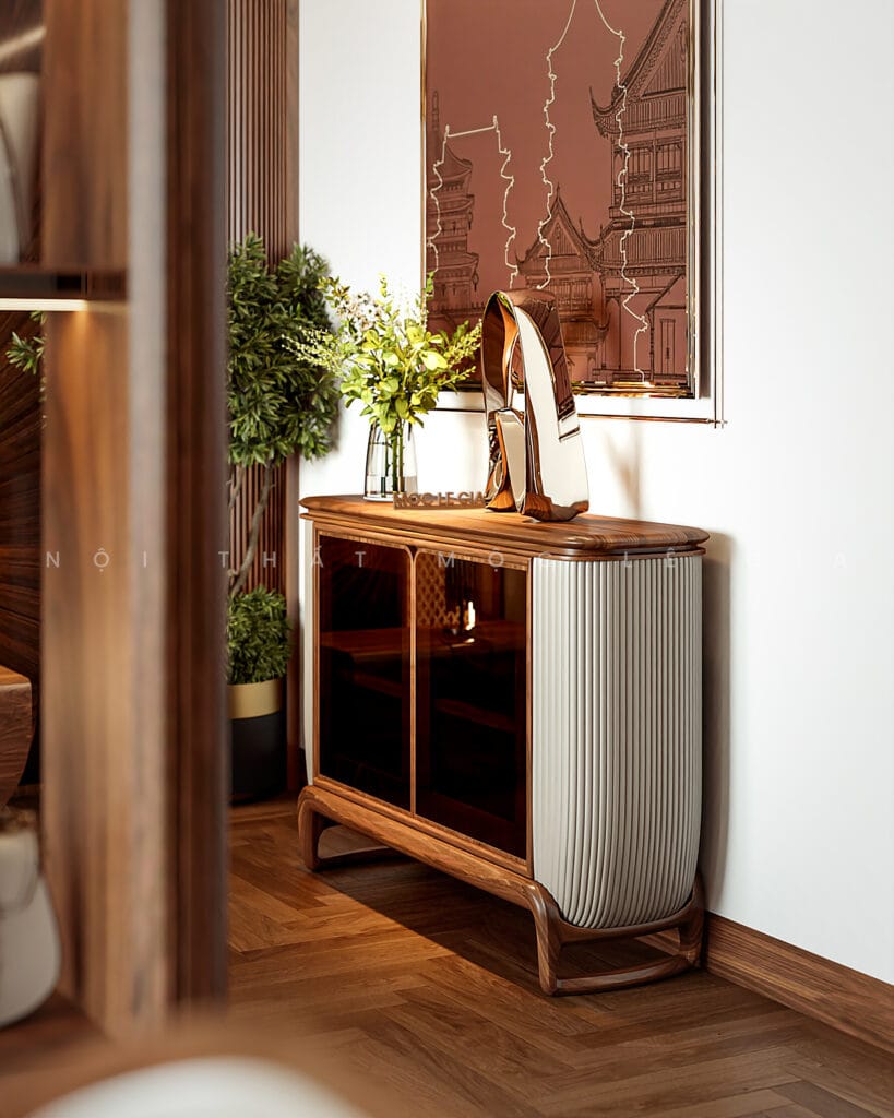 Thiết kế phòng ngủ gỗ óc chó Mộc Lê Gia