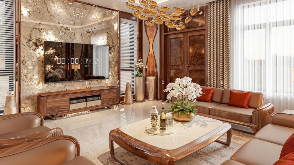 Phòng khách biệt thự KĐT Vinh Tân