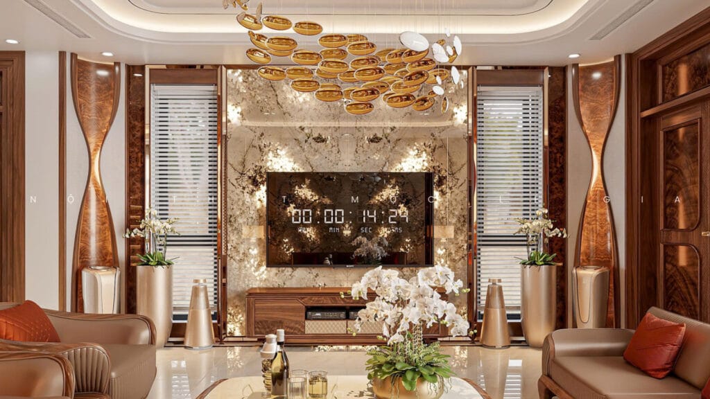 Phòng khách biệt thự KĐT Vinh Tân