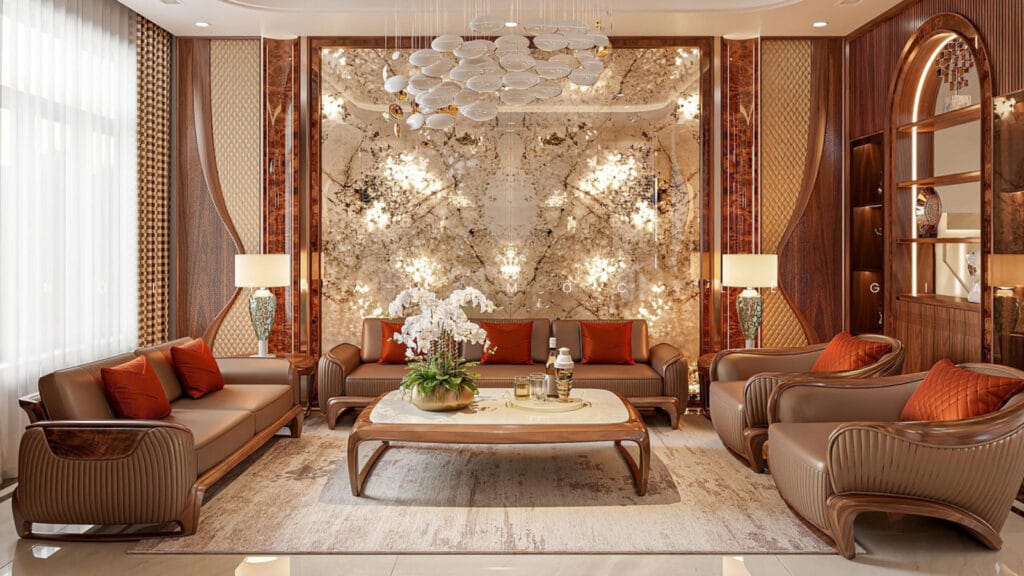 Phòng khách biệt thự KĐT Vinh Tân